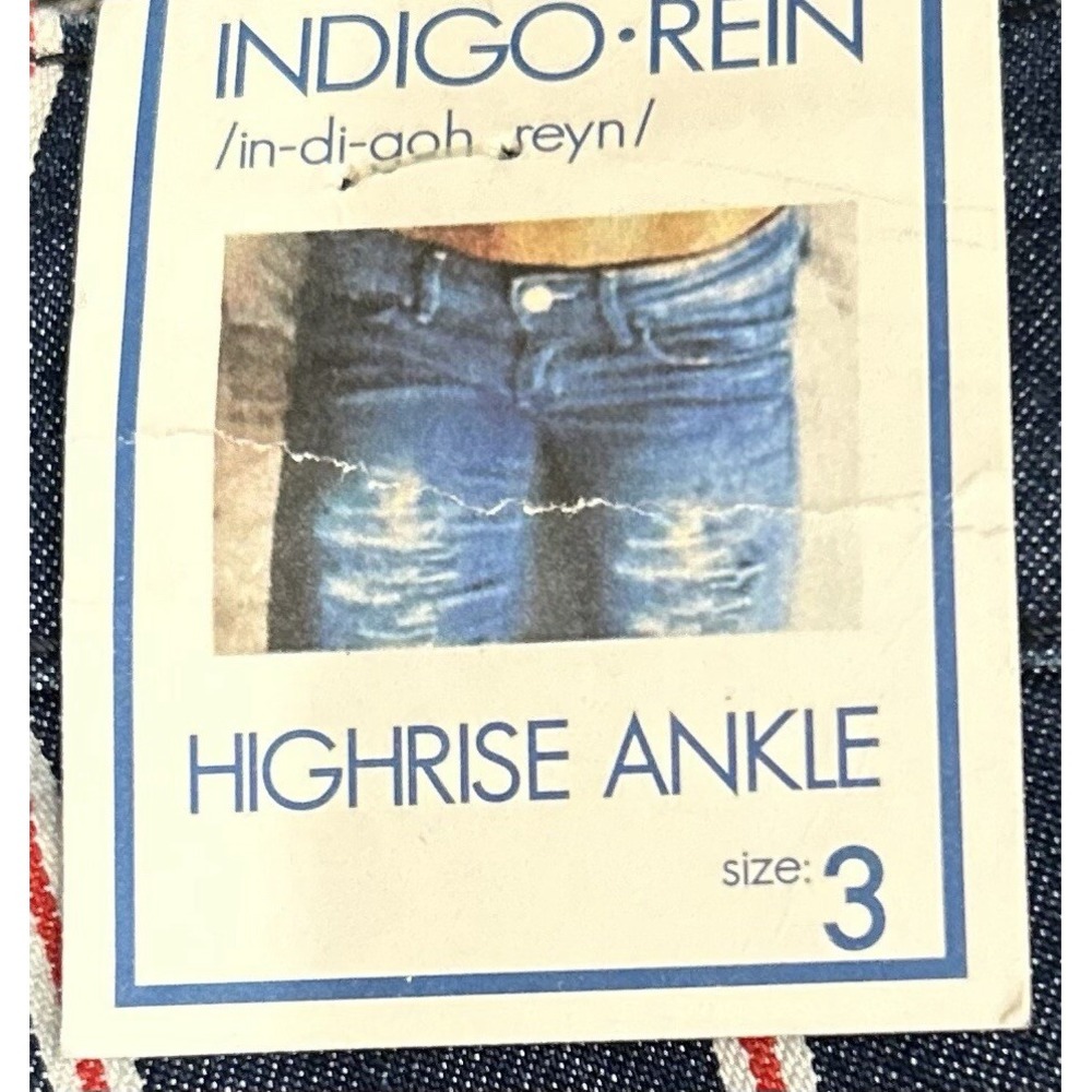 INDIGO REIN Junior's Jeans Size 3 Pockets Ankle Length High Rise Striped NWT - Picture 10 of 10